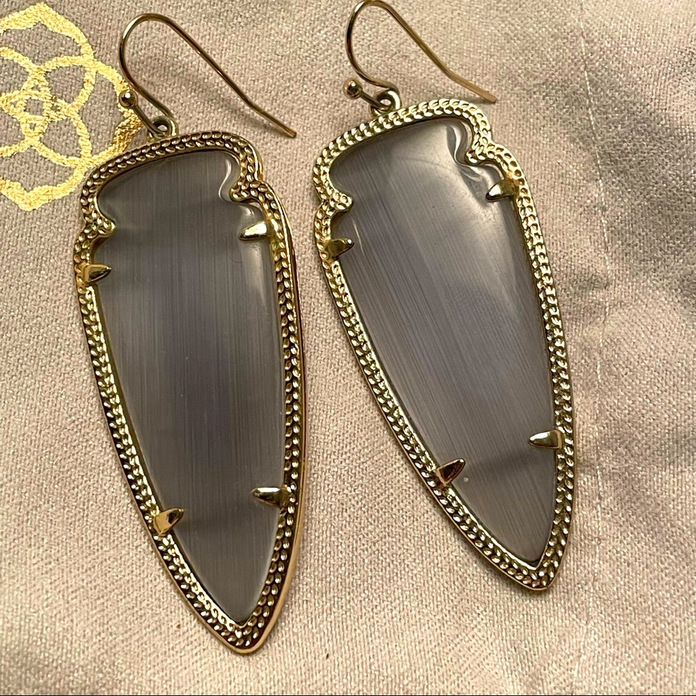 Gray and gold Kendra scott earrings